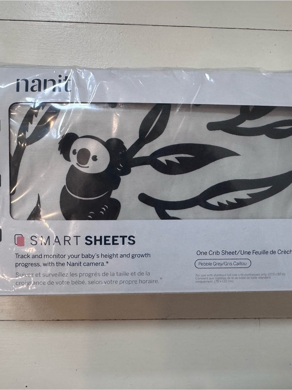 Nanit Pebble Grey Koala Smart Sheet - Grey Bib Accessory